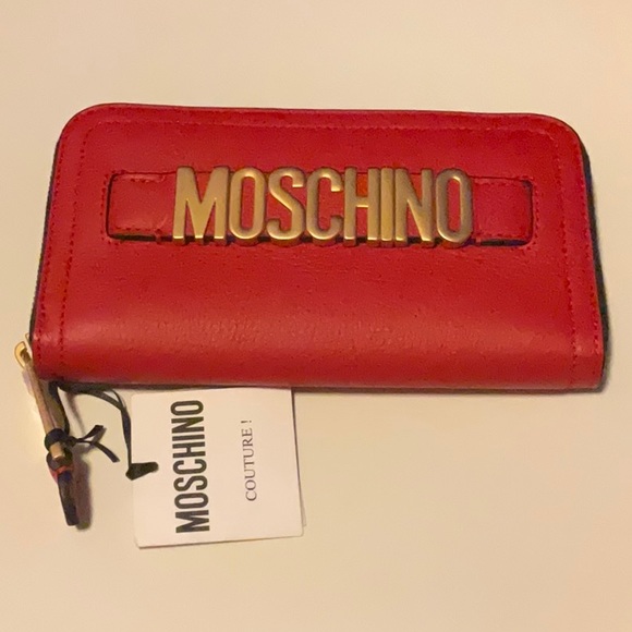 Moschino Logo Pebble Leather Zip-Around Long Wallet - Picture 7 of 9